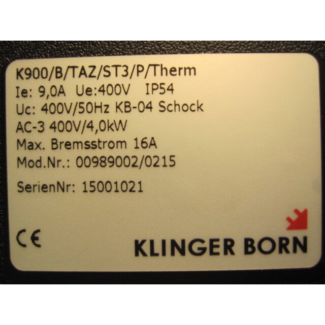 Klinger & Born Motorstarter mit Bremse 400V bis 4kW(5,5kW S6), für  Kreissägen
