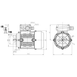 EMK Elektromotor Drehstrom 0,12kW 3000/min Welle 9mm 56 B14(80mm Flansch) IE2