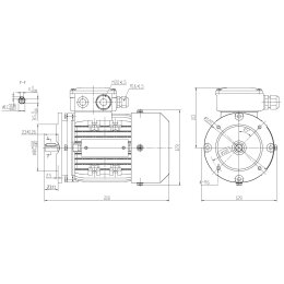 EMK Elektromotor Drehstrom 0,25kW 3000/min Welle 11mm 63 B14(120mm Flansch) IE2