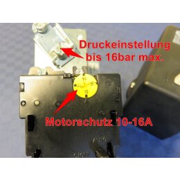 CONDOR Druckschalter MDR3/16 13-16bar mit Motorschutz 10-16A + Entlastungsventil