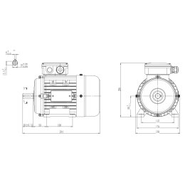 EMK Elektromotor Drehstrom 0,55kW 1000/min Welle 19mm 80 B3(Fu&szlig;) IE2