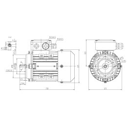 EMK Elektromotor Drehstrom 0,12kW 1000/min Welle 11mm 63 B14A(90mm Flansch) IE2