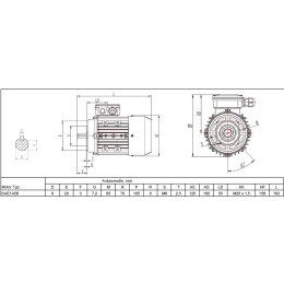 EMK Elektromotor Drehstrom 0,09kW 1500/min Welle 9mm 56 B14(105mm Flansch)