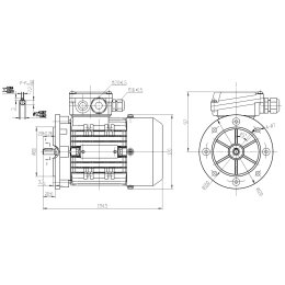 EMK Elektromotor Drehstrom 0,12kW 3000/min Welle 9mm 56 B5 (Flansch) IE2