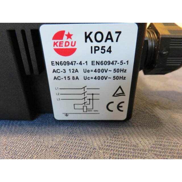 KEDU Geräteschalter KEDU KOA7 ersetzt DKLD DZ08-3, 3~ für Kreissäge 4,  29,74 €