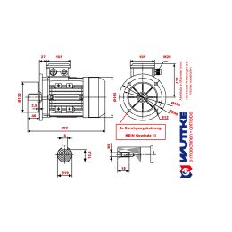 Elektromotor Drehstrom 1,5kW S6 1500/min Welle 19mm 80 prog. B5(Flansch)