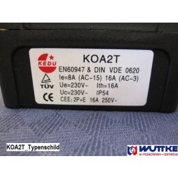 KEDU Motorstarter KOA2T 1~, Taster oben, f&uuml;r z.B. Kreiss&auml;ge 230V