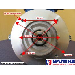 Elektromotor Drehstrom 5,5kW S6 1500/min Welle 28mm 112M B14(160mm Flansch)