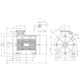 EMK Elektromotor Drehstrom 11kW 3000/min Welle 38mm 132M prog. B35(Fu&szlig;+Flansch) IE3