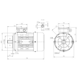 EMK Elektromotor Drehstrom 0,75kW 1000/min Welle 24mm 90S B14(160mm Flansch) IE3