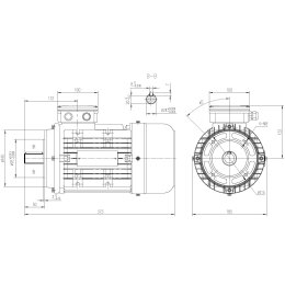 EMK Elektromotor Drehstrom 1,1kW 1000/min Welle 24mm 90L B14(140mm Flansch) IE3