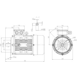 EMK Elektromotor Drehstrom 2,2kW 1000/min Welle 28mm 112M B14(160mm Flansch) IE3