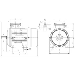 EMK Elektromotor Drehstrom 0,75kW 1000/min Welle 24mm 90S B3 (Fu&szlig;), IE3