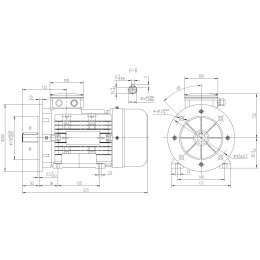 EMK Elektromotor Drehstrom 1,1kW 1000/min Welle 24mm 90L B35(Fu&szlig;+Flansch), IE3