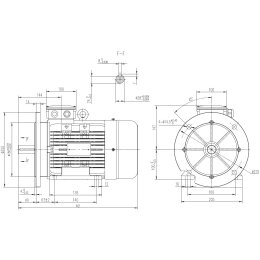 EMK Elektromotor Drehstrom 1,5kW 1000/min Welle 28mm 100L B35(Fu&szlig;+Flansch), IE3