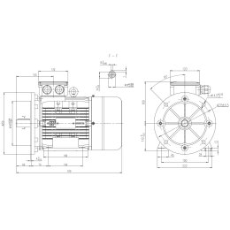 EMK Elektromotor Drehstrom 2,2kW 1000/min Welle 28mm 112M B35(Fuß+Flansch), IE3