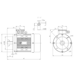 EMK Elektromotor Drehstrom 5,5kW 1500/min Welle 38mm 132S B14(250mm Flansch) IE3