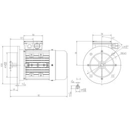 EMK Elektromotor Drehstrom 0,75kW 1500/min Welle 19mm 80 B5(Flansch) IE3
