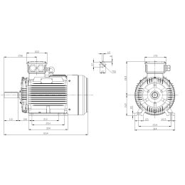 EMK Elektromotor Drehstrom 15kW 1500/min Welle 42mm 160L B3(Fuß) IE3