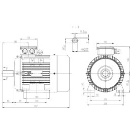 EMK Elektromotor Drehstrom 5,5kW 1500/min Welle 38mm 132S B3(Fuß) IE3