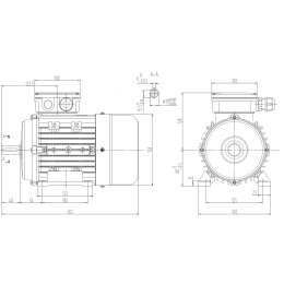 EMK Elektromotor Drehstrom 0,75kW 3000/min Welle 19mm 80 B3 (Fu&szlig;) IE3