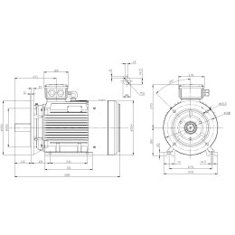 EMK Elektromotor Drehstrom 22kW 3000/min Welle 48mm 180M B35(Fuß+Flansch) IE3