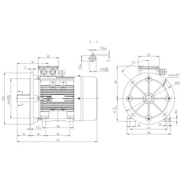 EMK Elektromotor Drehstrom 5,5kW 3000/min Welle 38mm 132S B35(Fu&szlig;+Flansch) IE3