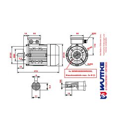 Elektromotor Drehstrom 0,55kW S6 3000/min Welle 11mm 63 B14(120mm Flansch)