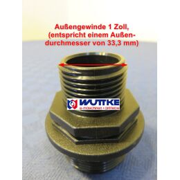 Doppelnippel Kunststoff, reduziert  2x Außengewinde AG/AG 1 1/4 - 1 Zoll BSP