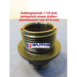 Doppelnippel Kunststoff, reduziert 2x Außengewinde AG/AG 1 1/2 - 1 1/4 Zoll BSP