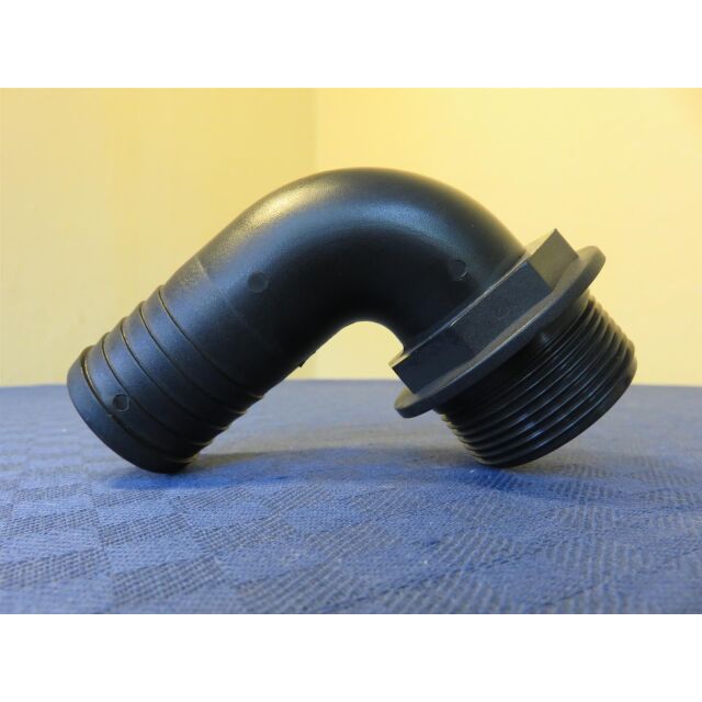 Schlauchtülle Kunststoff Bogen 90Grad AG 1 1/2 Zoll BSP- 1 1/2 Zoll Tülle (38mm)