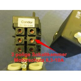 CONDOR Druckschalter MDR3/16 11-14bar mit Motorschutz 6,3-10A + Entlastungsventil