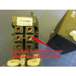 CONDOR Druckschalter MDR3/16 13-16bar mit Motorschutz 6,3-10A + Entlastungsventil