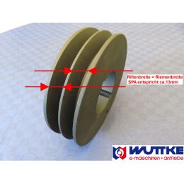 Keilriemenscheibe 2-rillig SPA/A13 DW125mm, DA130,5mm mit TL-Buchse 24mm Bohrung