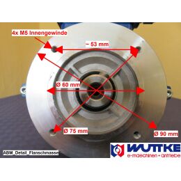 Elektromotor Drehstrom 0,37kWS6 1500/min Welle11mm 63 B34(90mm Flansch+Fuß)