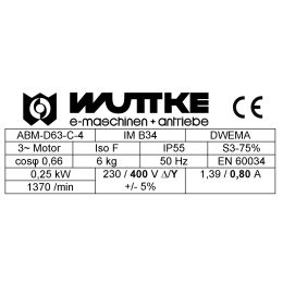 Elektromotor Drehstrom 0,25kWS3 1500/min Welle11mm 63 B34(90mm Flansch+Fuß)