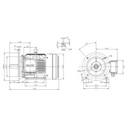 EMK Elektromotor Drehstrom 15kW 1500/min Welle 42mm 160L B35(Fuß+Flansch) IE3-KR