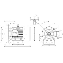 EMK Elektromotor Drehstrom 18,5kW 1500/min Welle 48mm 180M B35(Fuß+Flansch) IE3-KR