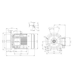 EMK Elektromotor Drehstrom 55kW 1500/min Welle 65mm 250M B35(Fuß+Flansch) IE3-KR