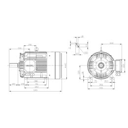 EMK Elektromotor Drehstrom 45kW 3000/min Welle 55mm 225M B3(Fuß) IE3-KR