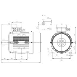 EMK Elektromotor Drehstrom 3kW 1000/min Welle 38mm 132S B3(Fuß) IE3