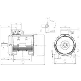 EMK Elektromotor Drehstrom 4kW 1000/min Welle 38mm 132M B3(Fuß) IE3