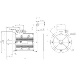 EMK Elektromotor Drehstrom 5,5kW 1000/min Welle 38mm 132M B5(Flansch) IE3