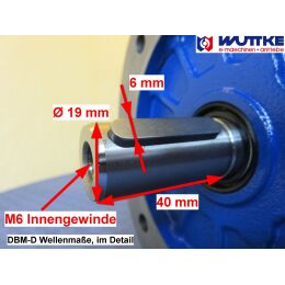 DWEMA Elektromotor Drehstrom 1,1kW 1500/min Welle 19mm 80 B35(Fuß+Flansch) IE3 prog.
