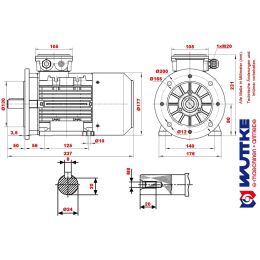 DWEMA Elektromotor Drehstrom 2,2kW 3000/min Welle 24mm 90L B35(Fuß+Flansch) IE3